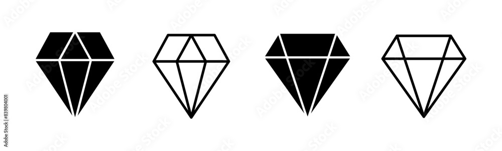 Diamond icon set. diamond gems vector icon. Diamond icon set. diamond gems vector icon.