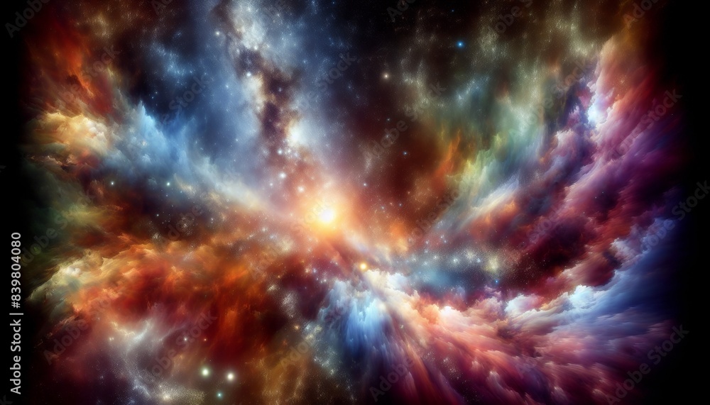 Obraz premium Colorful nebular galaxy stars and clouds as stary night cosmos. Supernova background wallpaper