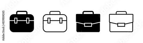 Briefcase icon set. suitcase icon. luggage symbol.