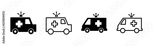 Wallpaper Mural Ambulance icon set. ambulance truck icon vector. ambulance car Torontodigital.ca