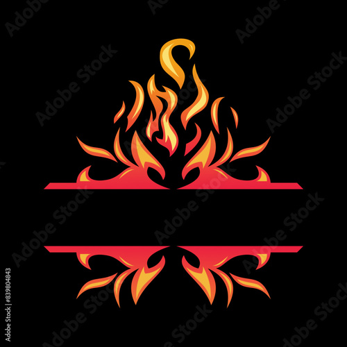simple modern tribal fire orn...