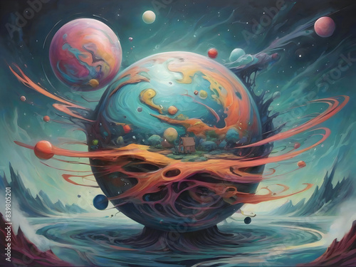 Planet Space Surreal Illustration Art