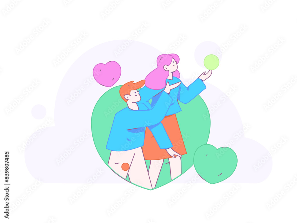 Happy Valentine's Day flat character vector concept business hand drawn illustration
Happy Valentine's Day flat character vector concept business hand drawn illustration