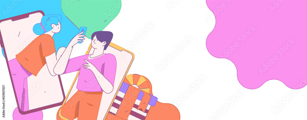 Happy Valentine's Day flat character vector concept business hand drawn illustration
Happy Valentine's Day flat character vector concept business hand drawn illustration