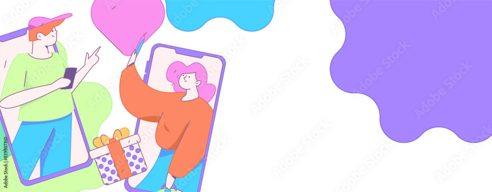 Happy Valentine's Day flat character vector concept business hand drawn illustration
Happy Valentine's Day flat character vector concept business hand drawn illustration