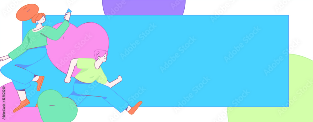 Happy Valentine's Day flat character vector concept business hand drawn illustration
Happy Valentine's Day flat character vector concept business hand drawn illustration