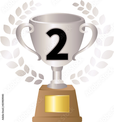 2位のランキングアイコンイラスト