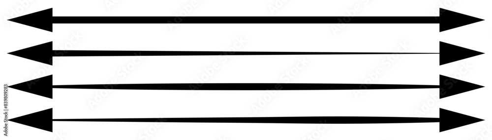 Dual sided long straight arrow sign, double arrow icon. Dual sided long straight arrow sign, double arrow icon.
