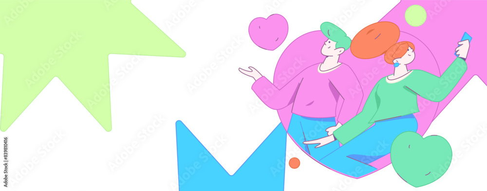 Happy Valentine's Day flat character vector concept business hand drawn illustration
Happy Valentine's Day flat character vector concept business hand drawn illustration