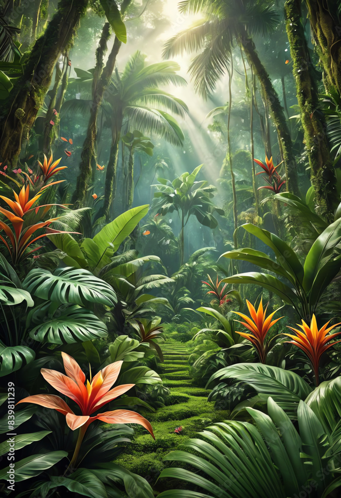 beautiful tropical forest background beautiful tropical forest background