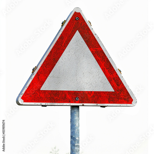 Highway and road sign on white backdrop. 
