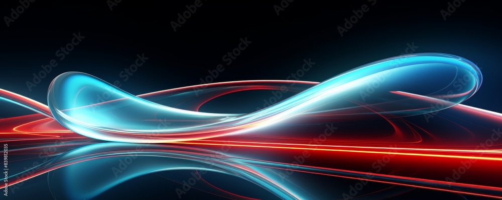 Naklejka premium Abstract Glowing Lines on Dark Background