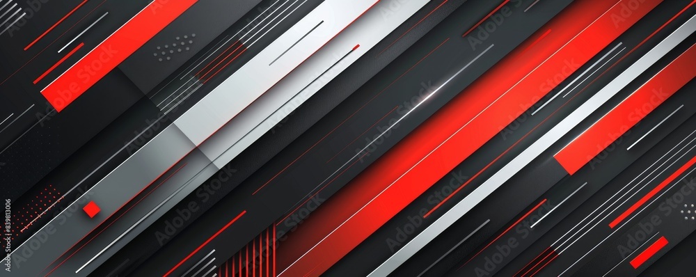 Obraz premium Abstract Red and Black Geometric Design