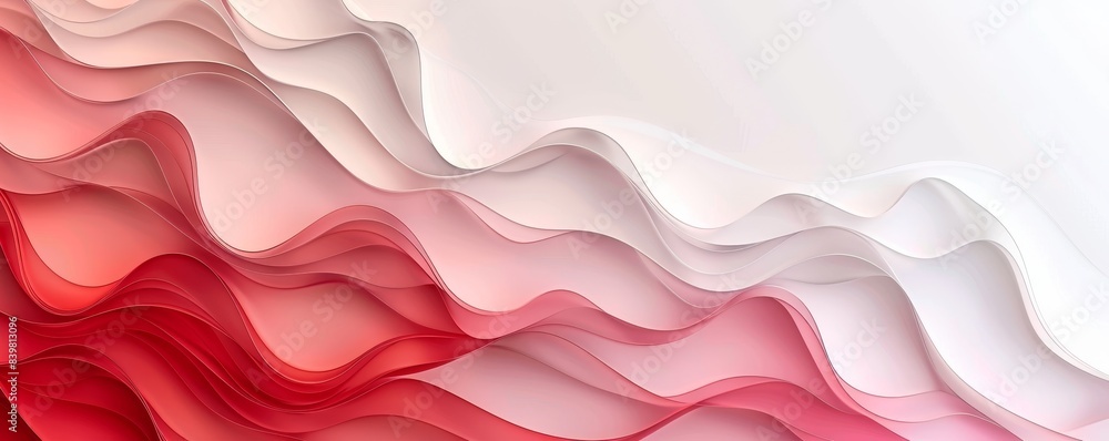 Fototapeta premium Abstract Red and White Waves Background