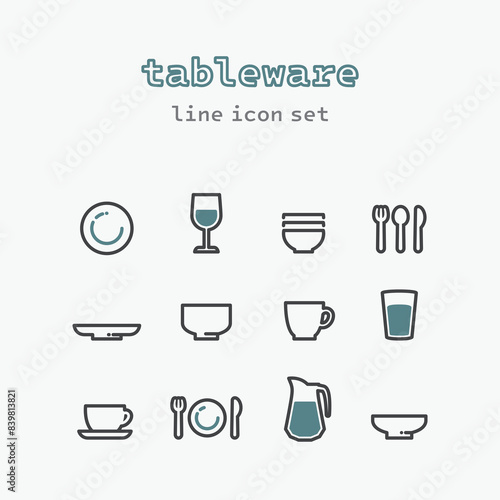 tablewear vector icon set illustration