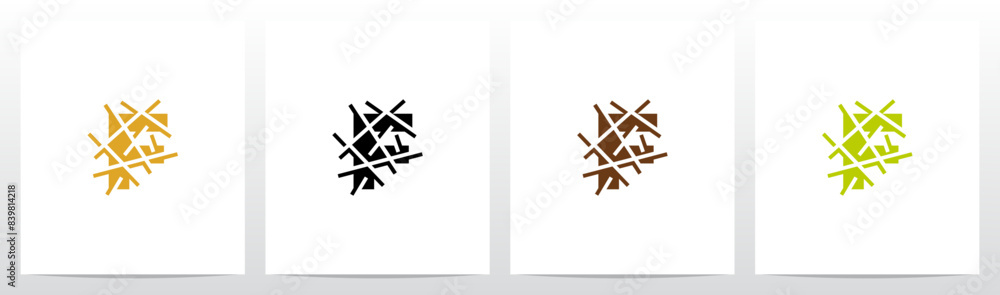 Letter Under Hay Straw Initial Logo Design F Letter Under Hay Straw Initial Logo Design F