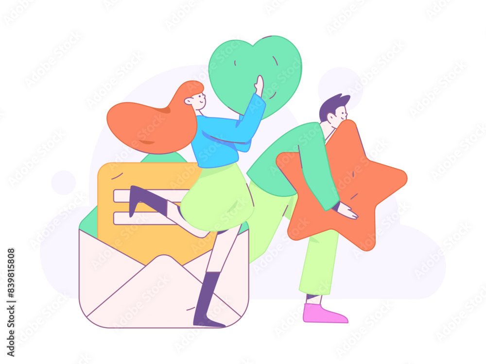 Happy Valentine's Day flat character vector concept business hand drawn illustration
Happy Valentine's Day flat character vector concept business hand drawn illustration
