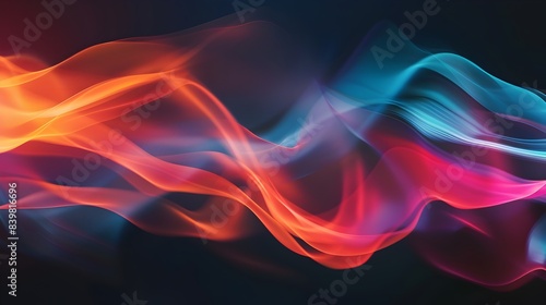 Wallpaper Mural Vibrant Color Wave Abstract Header Banner Design with Blurred Black Background Torontodigital.ca