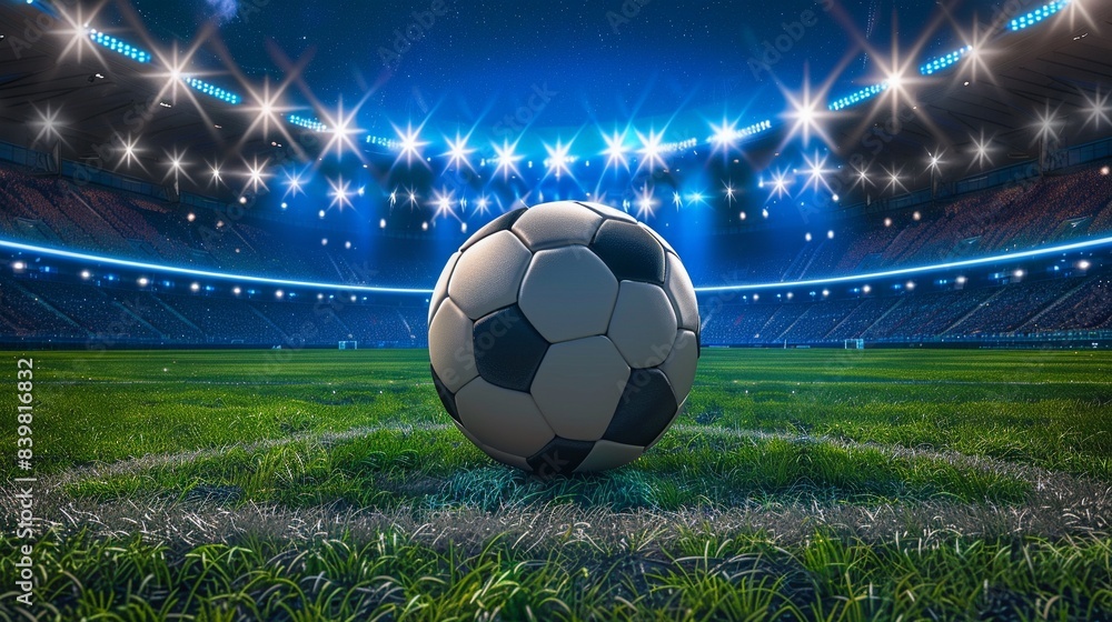 Fototapeta premium A soccer ball inside a stadium