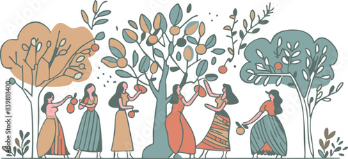 Women Harvesting Fruit