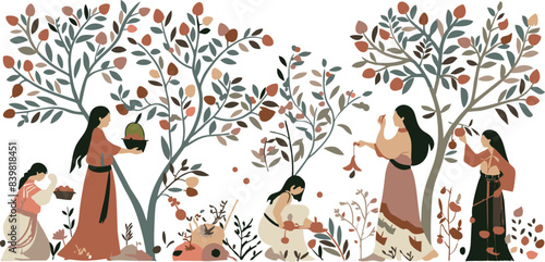 Women Harvesting Fruit