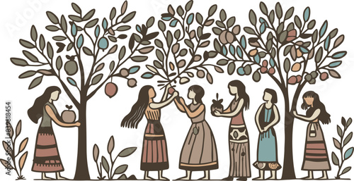 Women Harvesting Fruit