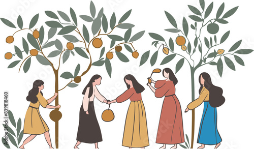 Women Harvesting Fruit