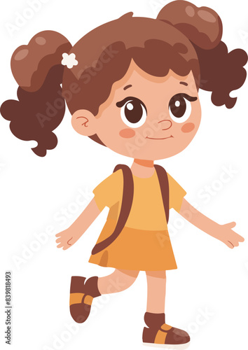 Smiling Girl Walking