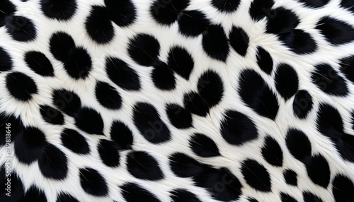 Leopard fur skin with white and black pattern