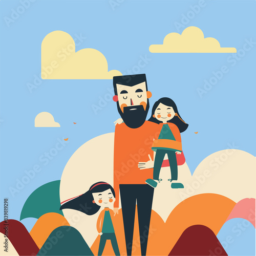 Happy Father and Daughter