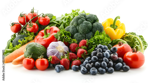 Pile of fresh vegetables. isolated on white