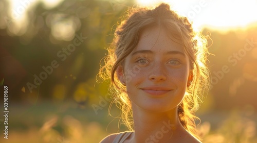 Casual smiling laughing lifestyle of single female, natural look healthy skin © PaulShlykov