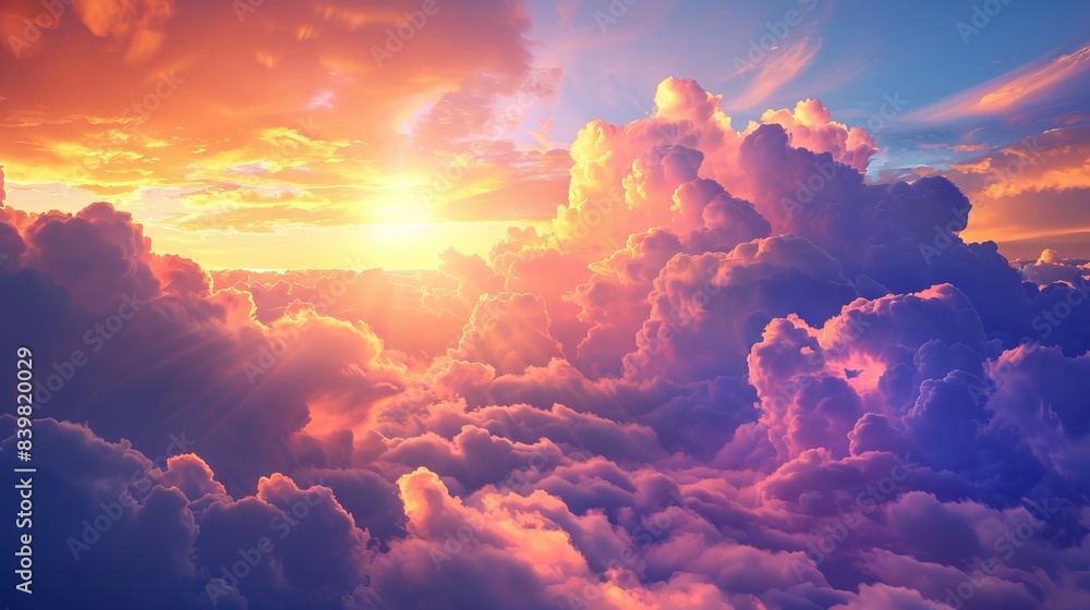 Clouds and sunlight natural landscape at sunset. Colorful sky cloud natural background Clouds and sunlight natural landscape at sunset. Colorful sky cloud natural background