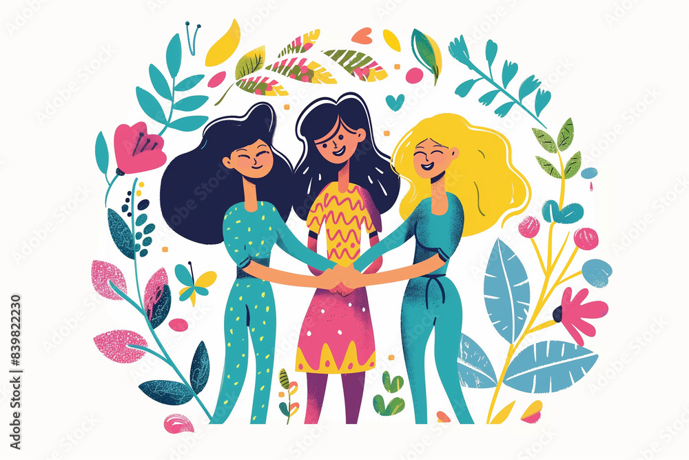 Fototapeta premium Friendship Day, a worldwide celebration of human connection, vector style