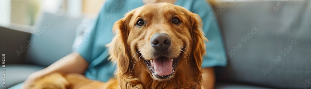 Friendly Therapy Dog Bringing Comfort and Joy to Hospital Patients Friendly Therapy Dog Bringing Comfort and Joy to Hospital Patients