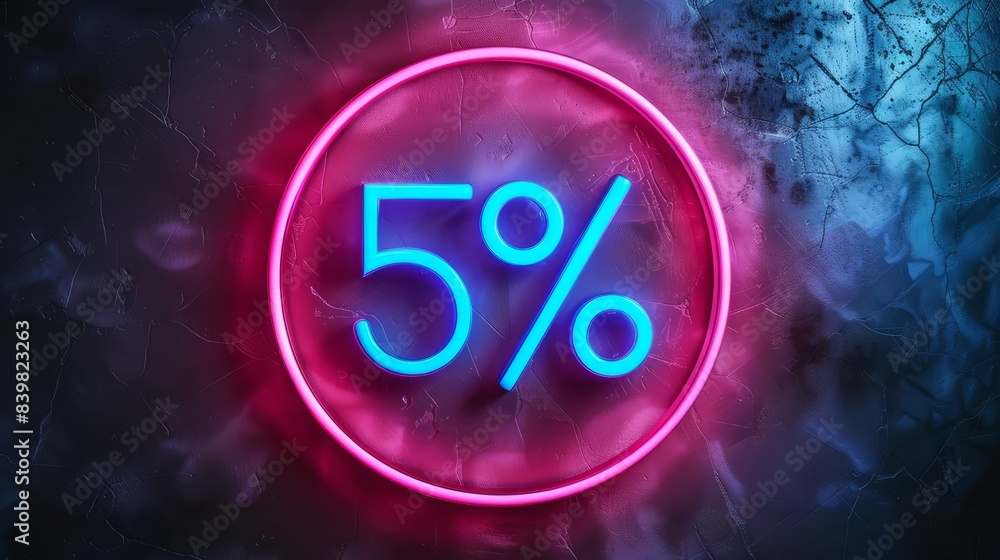 3D rendering of a neon sign with the text 50% on a black background Closeup, top view A neon light sign in pink and blue colors in the style of glowing round frame 3D rendering of a neon sign with the text 50% on a black background Closeup, top view A neon light sign in pink and blue colors in the style of glowing round frame