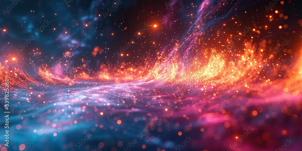 A vibrant digital explosion with radiating lines and bright flares. A vibrant digital explosion with radiating lines and bright flares.
