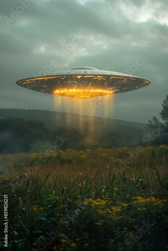 UFO Landing in a Field