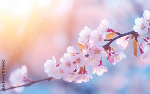 Beautiful cherry blossom sakura in spring time  soft focus