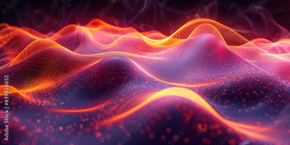 Obraz premium A digital wave pattern with flowing lines and vibrant colors.