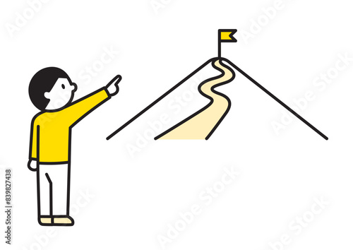 目標を定める人物のシンプルなイラスト
