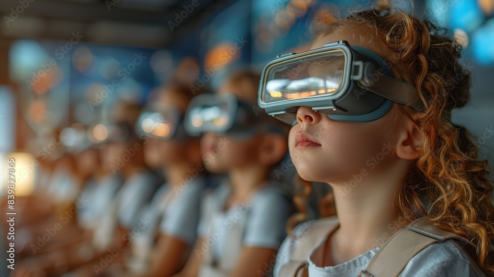 A futuristic AI-powered virtual reality classroom. A futuristic AI-powered virtual reality classroom.