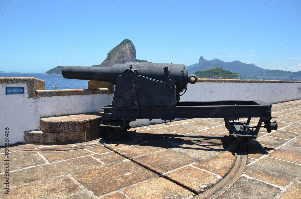 Detail of the old artillery cannon of the Santa Cruz da Barra Fortress, Niteroi, Rio de Janeiro Detail of the old artillery cannon of the Santa Cruz da Barra Fortress, Niteroi, Rio de Janeiro