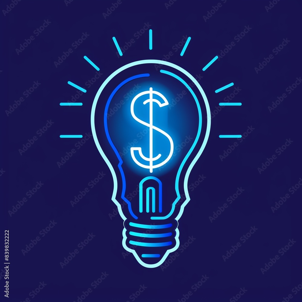 Icon of a light bulb with a dollar sign symbolizing financial innovation, clean and modern lines Icon of a light bulb with a dollar sign symbolizing financial innovation, clean and modern lines