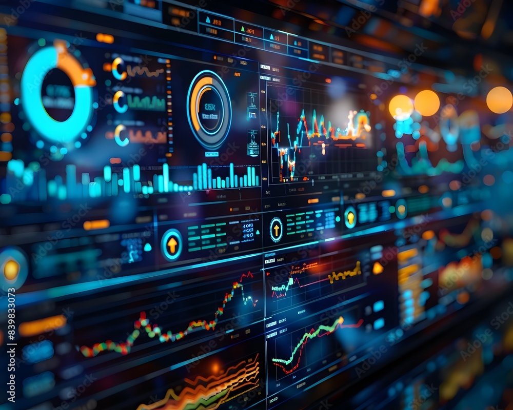 Obraz premium Visual Analytics of Financial Data on Touchscreen Interface for Business Planning