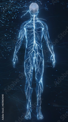 3D rendered illustration of the human nervous system as a medical reference