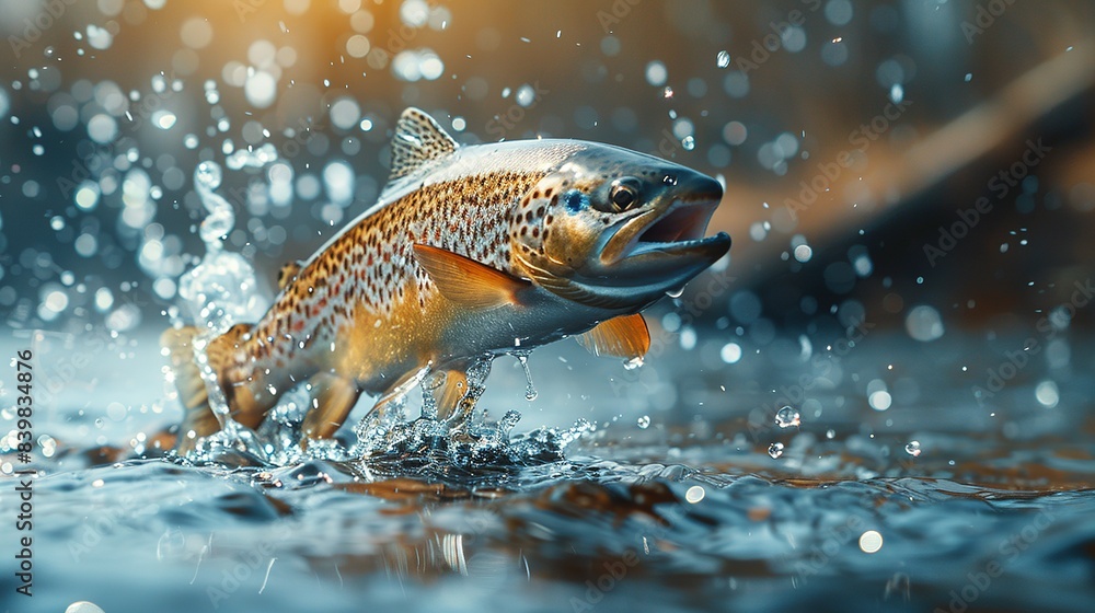 Rainbow Trout Catching Bait: Panoramic Banner in Port Hope, Ontario Rainbow Trout Catching Bait: Panoramic Banner in Port Hope, Ontario