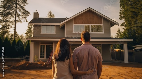 A couple standing in front of a house, looking at it © Media Srock