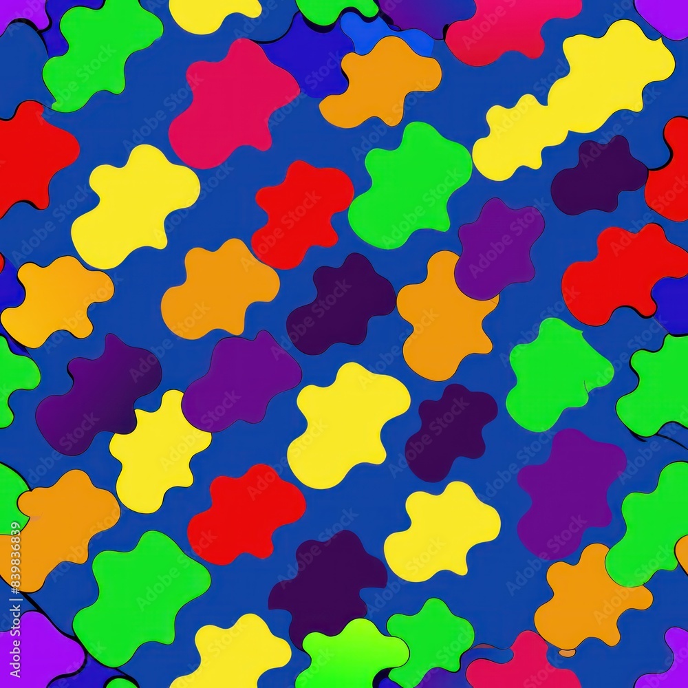 Seamless pattern of rainbow-colored blots in a spectrum of vivid hues for a joyful and vibrant design, Generative AI Seamless pattern of rainbow-colored blots in a spectrum of vivid hues for a joyful and vibrant design, Generative AI