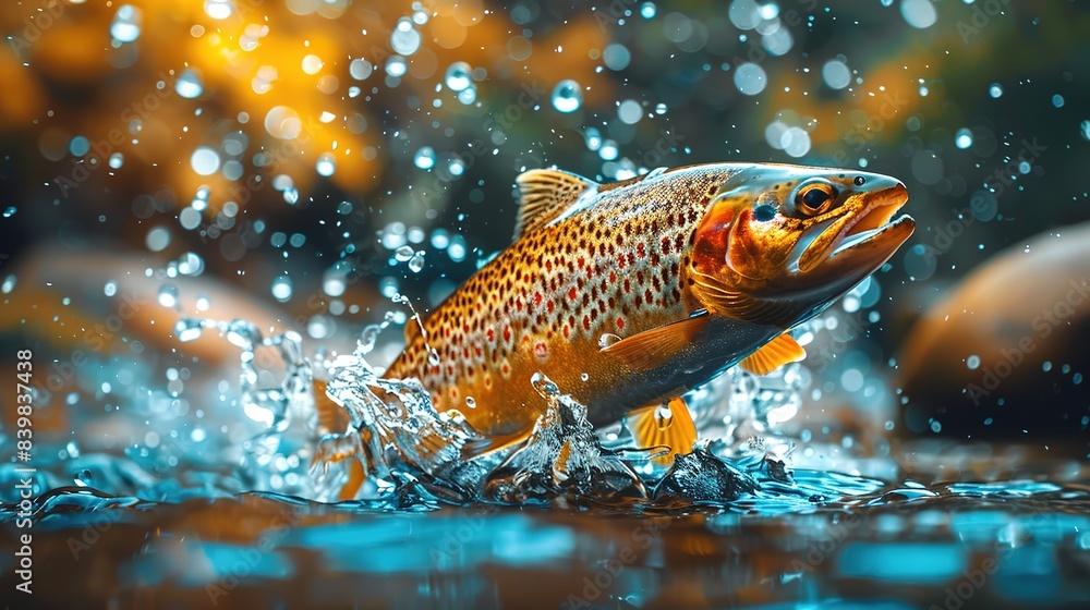 Catching Bait: Jumping Rainbow Trout in Port Hope, Ontario, Canada Catching Bait: Jumping Rainbow Trout in Port Hope, Ontario, Canada